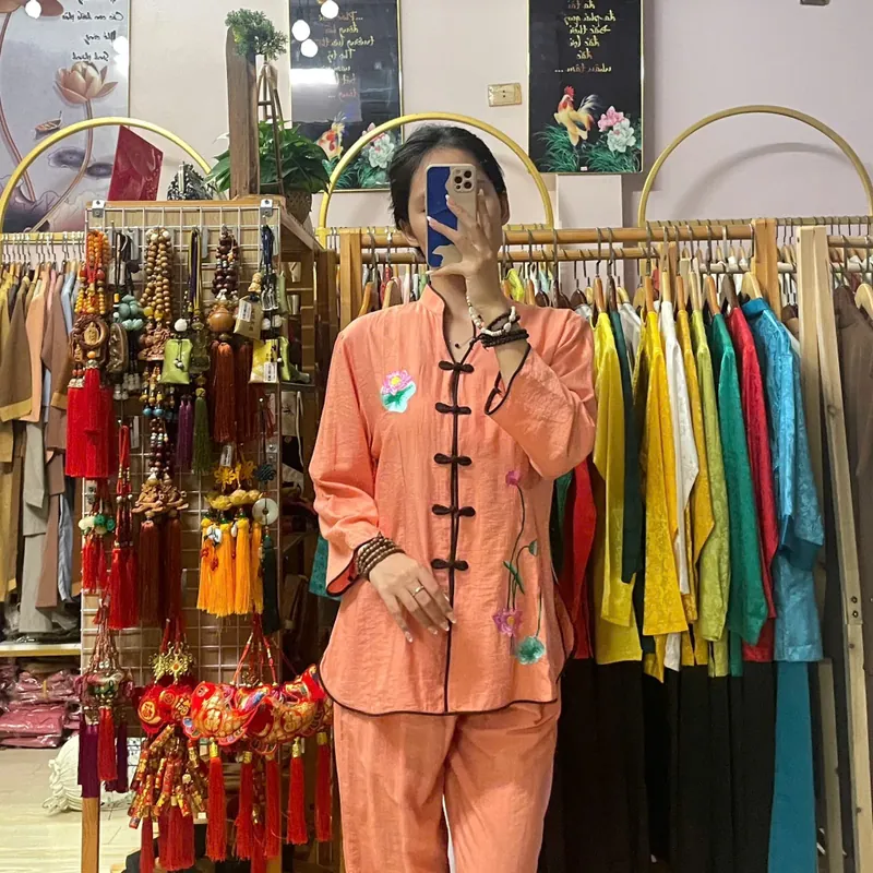 Set trang phục lễ chùa màu cam 564842