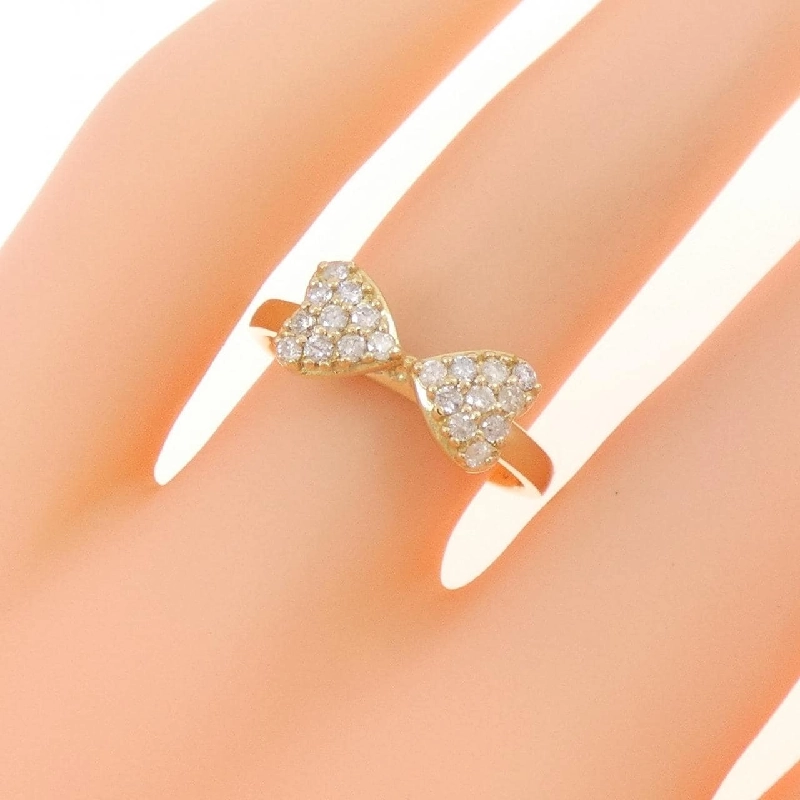 Nhẫn kim cương K18YG hình ruy băng 0.25CT 672845