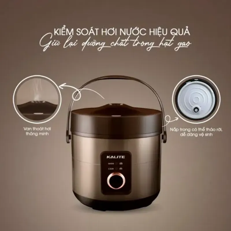 🌟 KALITE KRC8018 – Nồi cơm điện lòng gốm Ceramic an toàn, cơm chín ngon đều 782050