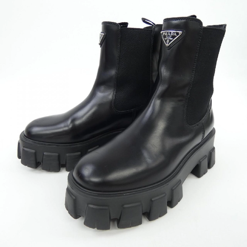 Giày boot Monolith Chelsea logo tam giác PRADA 1T256N 656643