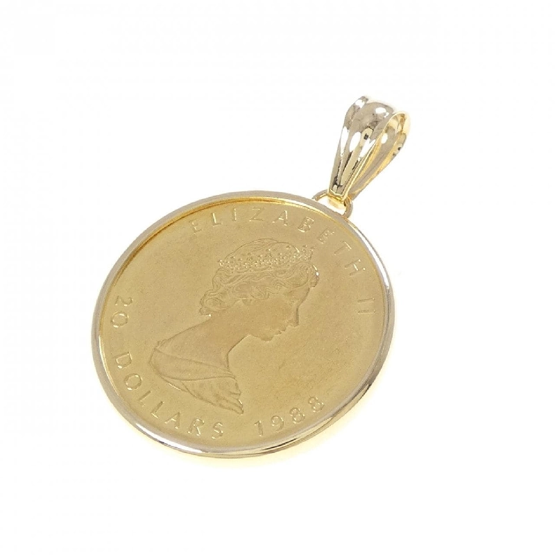 K18YG(枠) Mặt dây chuyền đồng xu - Hàng hiệu Authentic 869815