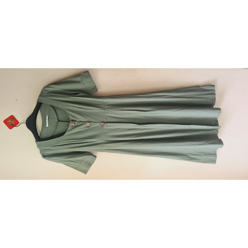Đầm thô linen màu xanh  183100