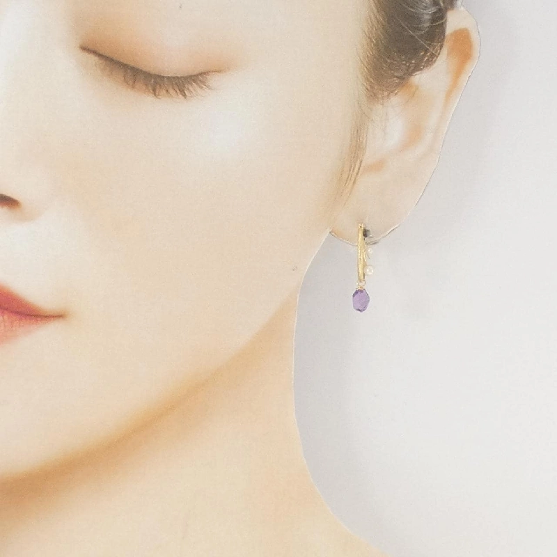 K18YG Amethyst Bông tai - Hàng hiệu Chính hãng 873059