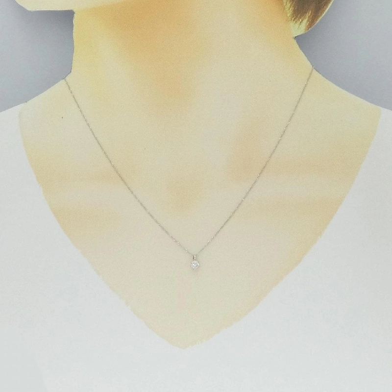 K18WG/750WG Solitaire Dây chuyền kim cương 0.2CT - Hàng hiệu Chính hãng 864840