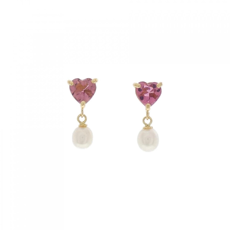 K18YG Heart Ngọc Trai Nước Ngọt Bông Tai 4.1mm - Hàng hiệu Chính Hãng 869051