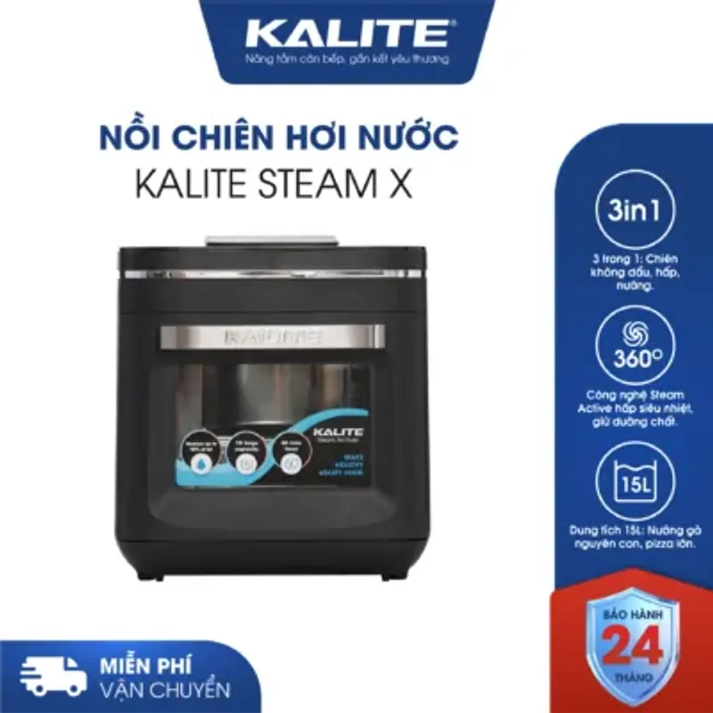 Nồi Chiên Hơi Nước KALITE STEAM X 15L 🌬️ Đa Năng Hấp – Nướng – Chiên Chuẩn Siêu Ngon 714182