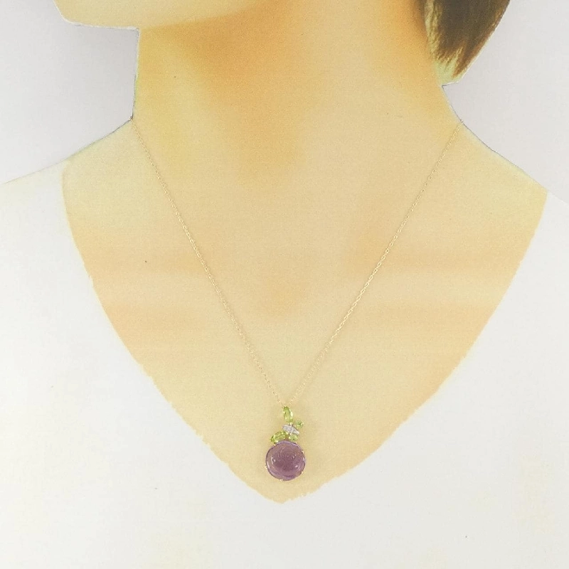 Dây chuyền đá màu hồng và bướm 10KYG/10KWG/K10YG - Hàng hiệu Authentic 860604