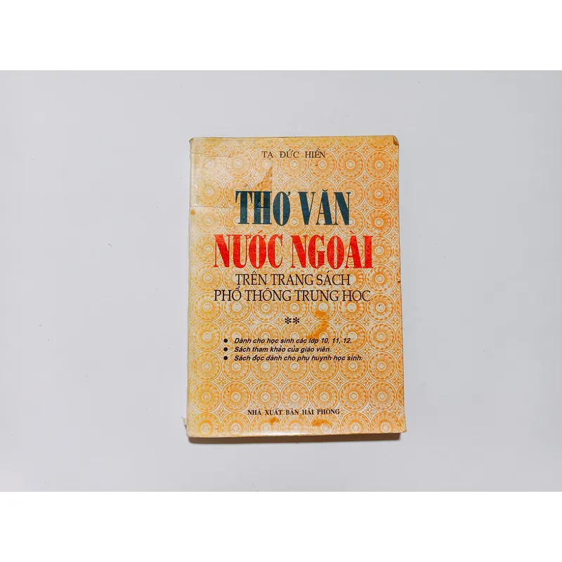 Thơ Văn Nước Ngoài Trên Trang Sách Phổ Thông Trung Học - Tạ Đức Hiền 740730