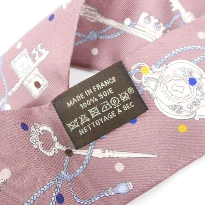 Hàng hiệu Authentic Hermès LES CLES A POIS Twilly 063871S Khăn quàng 806957