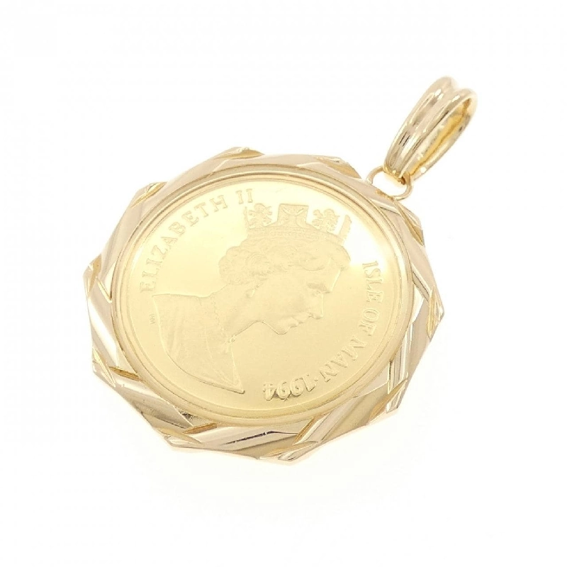 K18YG(枠) Đồng xu mặt dây chuyền - Hàng hiệu Authentic 870910