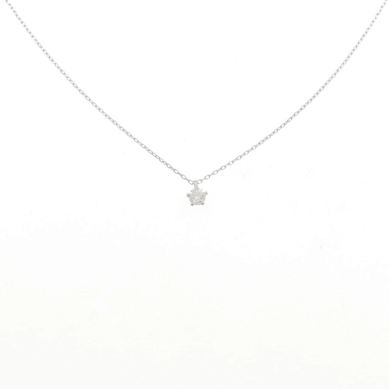 K18WG Solitaire Dây chuyền kim cương 0.092CT - Hàng hiệu Chính hãng 858274