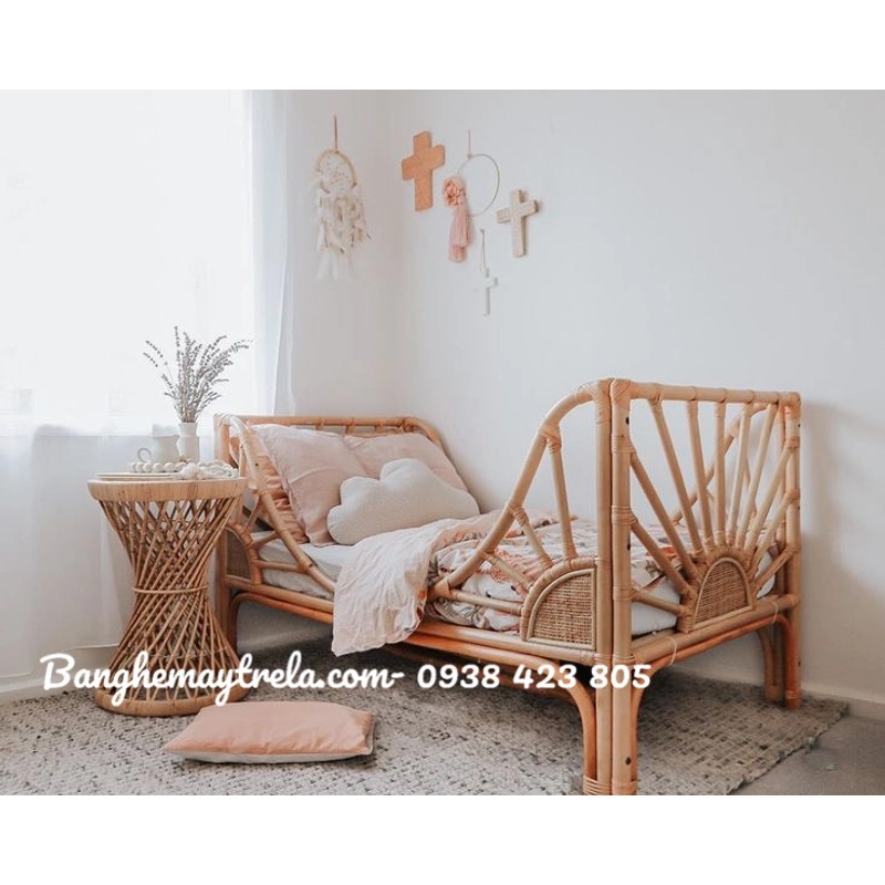 Giường mây tự nhiên cho bé 476199