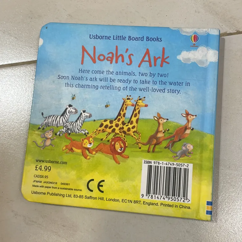 NGOẠI VĂN tiếng anh trẻ em : Usborne Little Board Books NOAH’s Ark  1027819