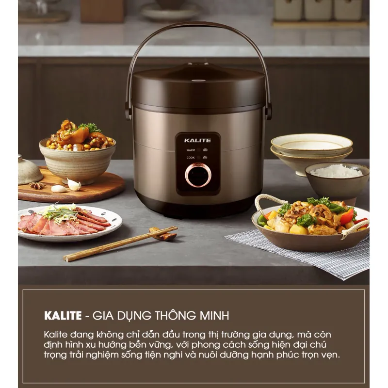 Nồi cơm điện KALITE KRC8018 màu nâu chính hãng còn mới 100% 594001