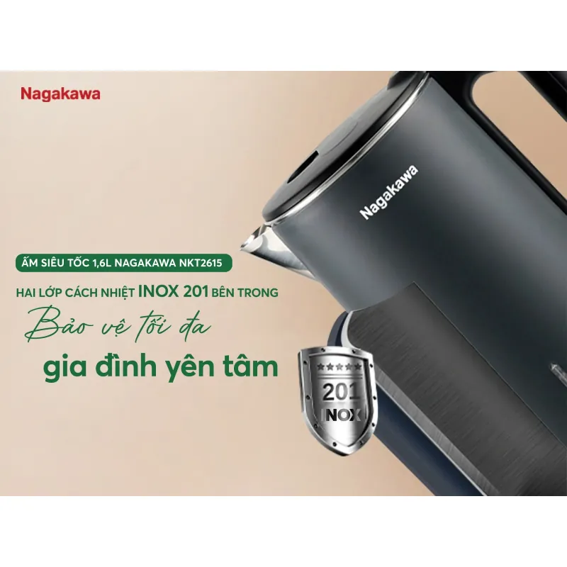 ẤM SIÊU TỐC 1.6L Nagakawa NKT2615 - Mới 100% 1011058