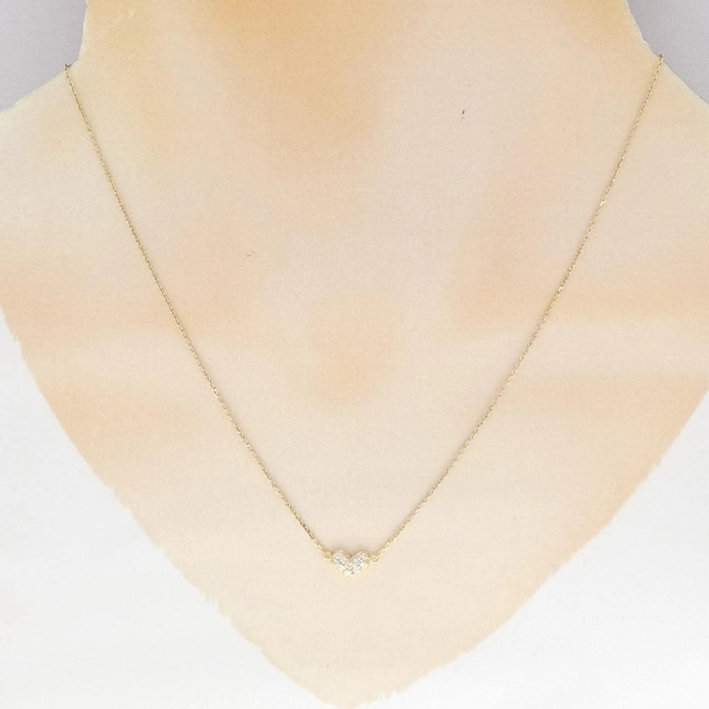 K18YG Dây chuyền kim cương hình trái tim 0.10CT - Hàng hiệu Chính hãng 863152