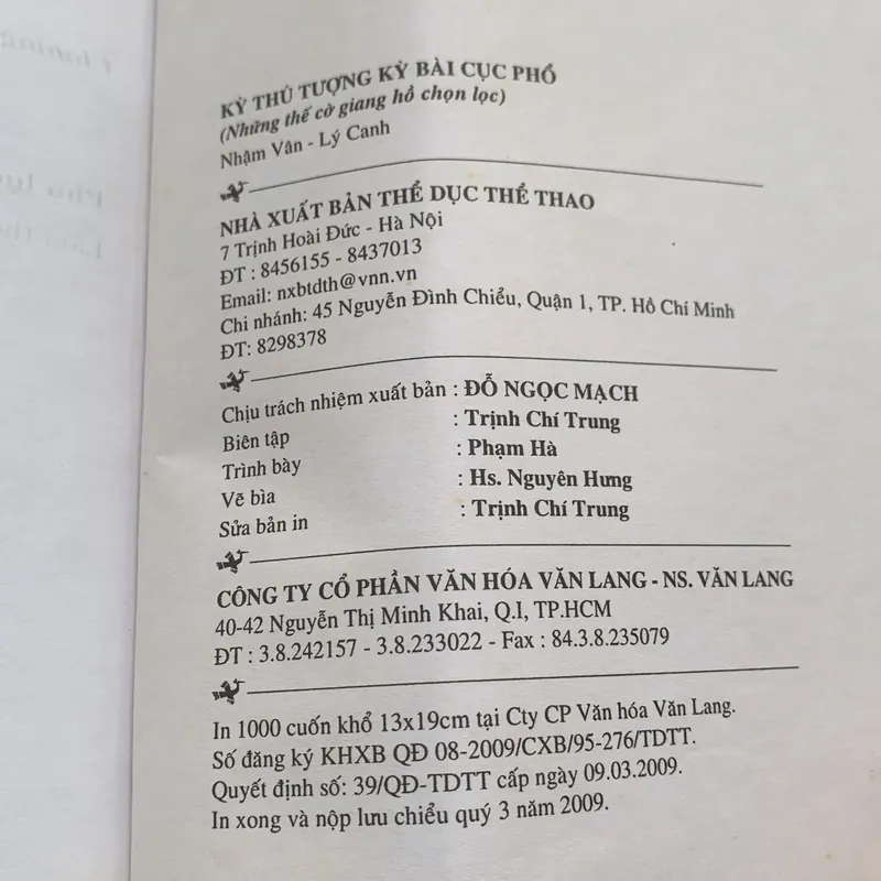 KY THLG TƯỢNG KỲ BÀI CỤC PHỔ: Những thế cờ giang hồ chọn lọc 713969