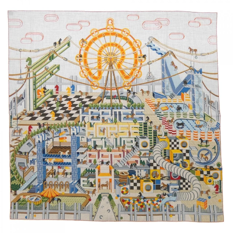 HERMES HEREMES HORSE CLUB H243916S Khăn choàng 665126