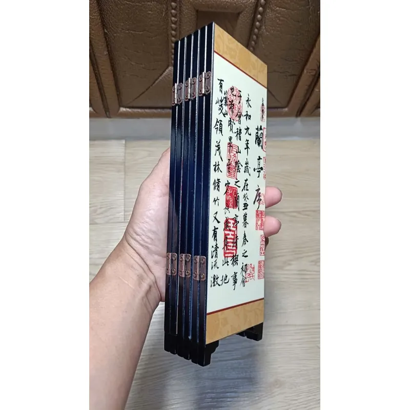 Bộ 6 tấm sơn mài chủ để Khúc thủy lưu thương_Hàng xuất khẩu châu Âu giá trị cao 702631