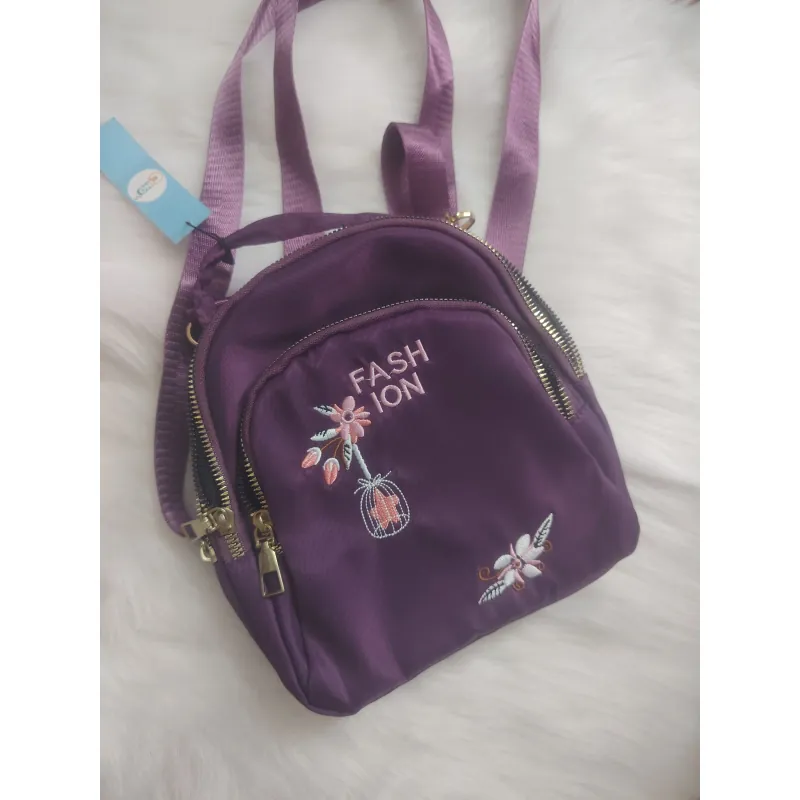 Túi dù tím nhiều ngăn, có thể làm thành balo mini mới  1022048