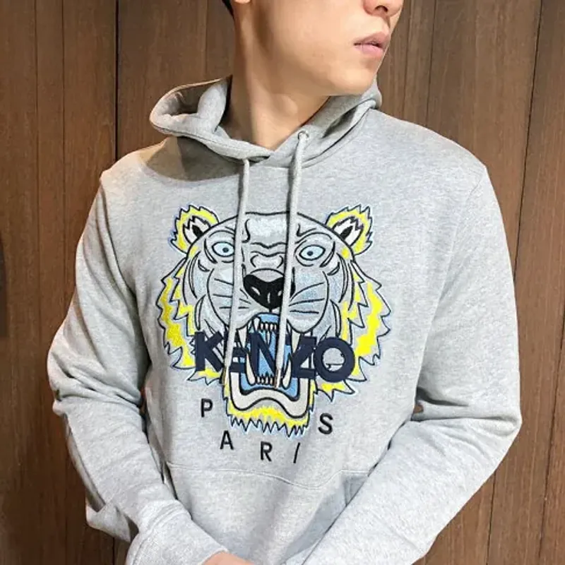 Áo hoodie Kenzo Paris thêu mặt cọp (đầu hổ) trước ngực 760775