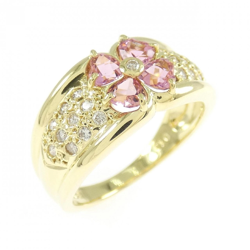 Nhẫn tourmaline K18YG hoa 668266