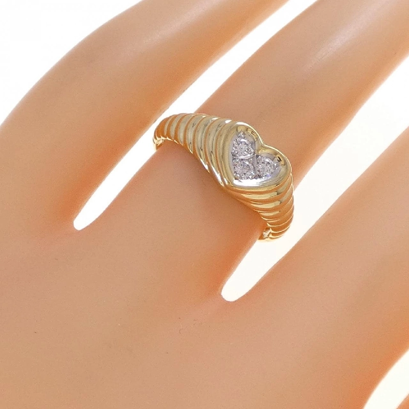 Nhẫn kim cương hình trái tim K18YG/PT900 0.10CT - Hàng hiệu Authentic 852075