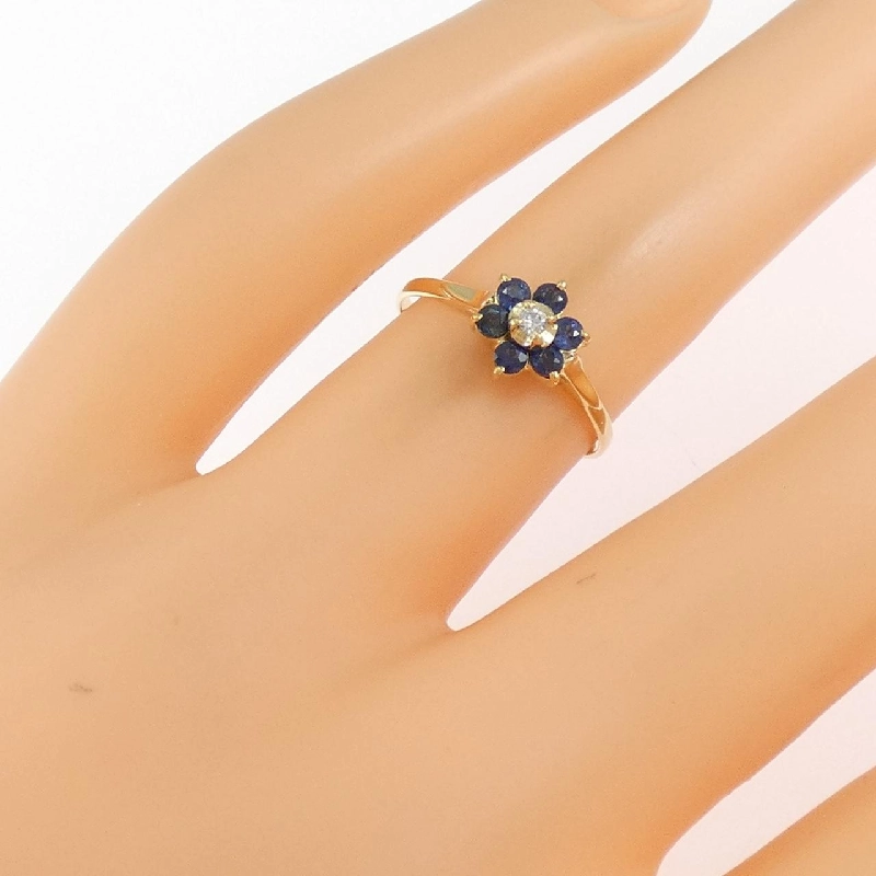 Nhẫn Sapphire K18YG Hoa 668722