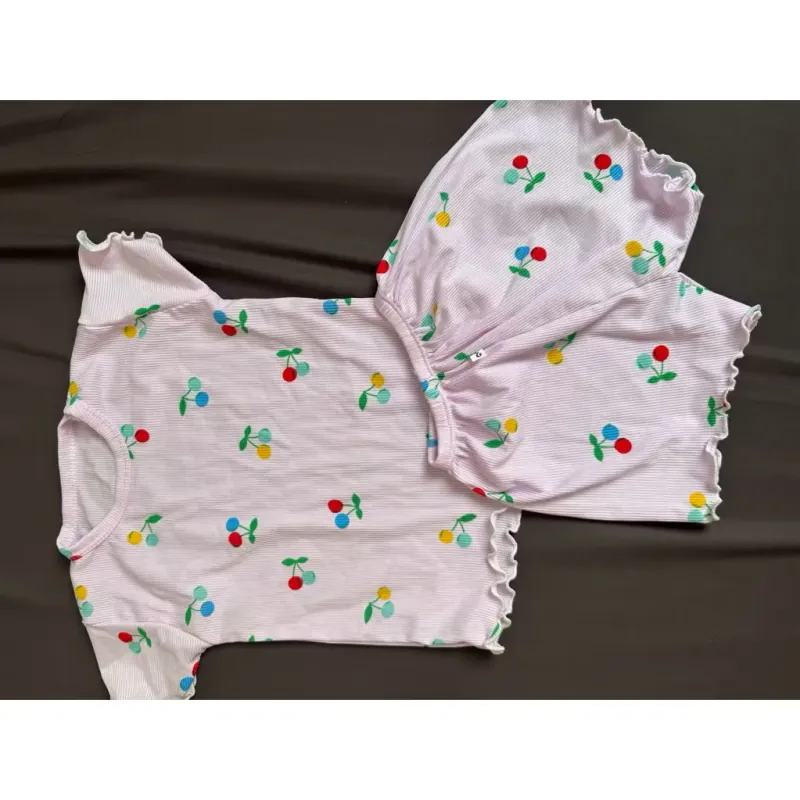 Set bộ thun mát cho bé gái 1-2t, <13kg, hàng may mẫu new mua 1 tặng 1 790724