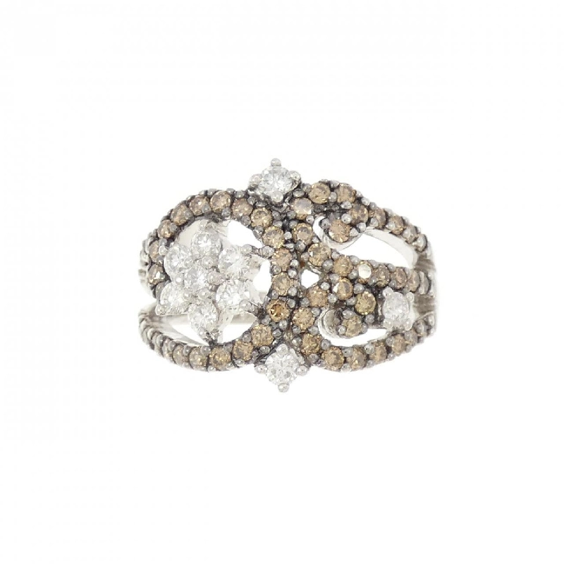 Nhẫn kim cương hoa K18WG/K18BG 0.64CT 672588