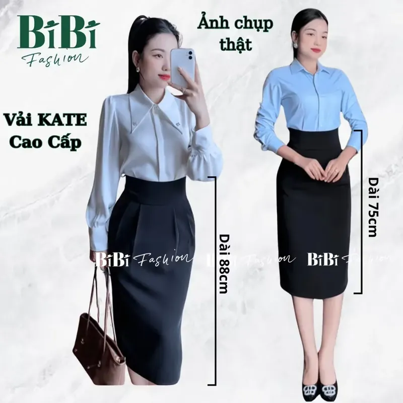 Chân Váy Bút Chì, Chân Váy Công Sở, Dáng Dài 75cm, Size M, Chưa Mặc Bao Giờ 575241