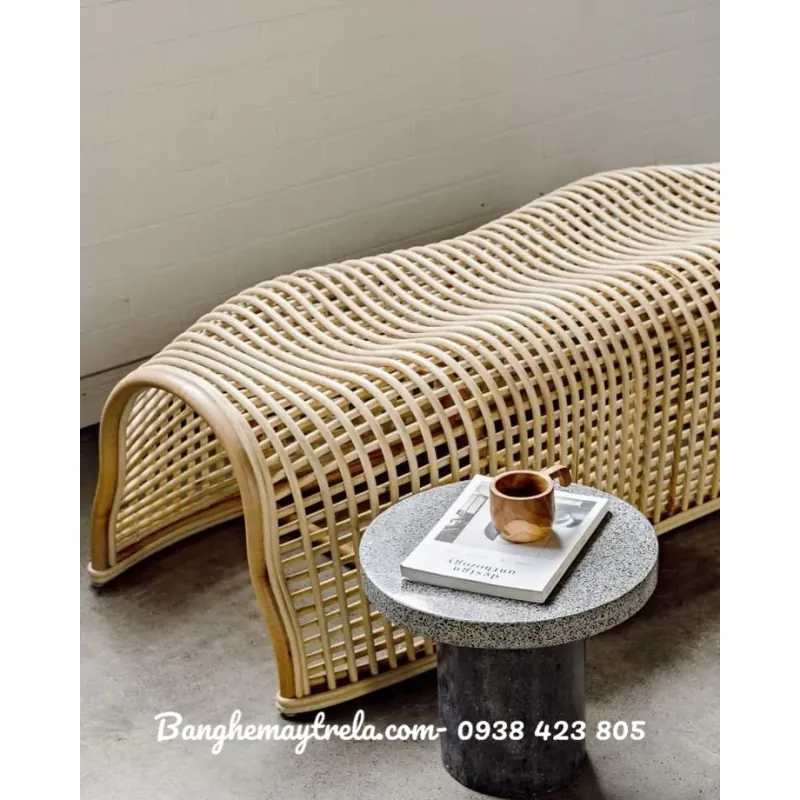 Ghế băng mây uốn caro 570040
