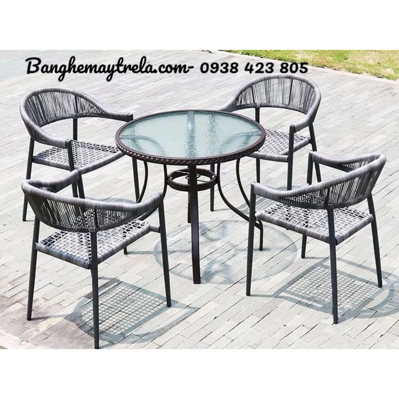 Ghế ngoài trời đan dây dù 498956