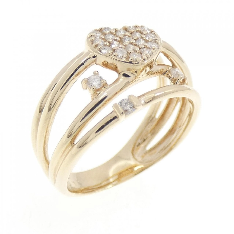 Nhẫn kim cương hình trái tim K10YG Pavé 0.18CT - Hàng hiệu Authentic 848886
