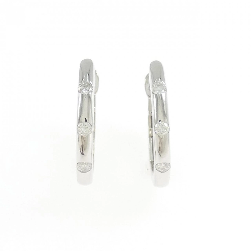 K18WG Bông tai kim cương hình vòng 0.20CT - Hàng hiệu Chính hãng 867494