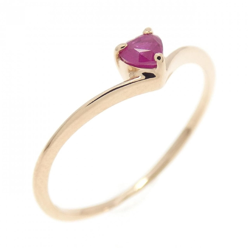 Nhẫn ruby K18PG hình trái tim 670509