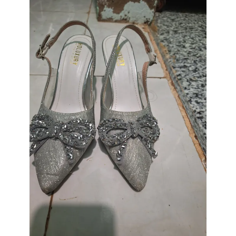 Giày cao gót đính nơ đá 7p size 36 693075