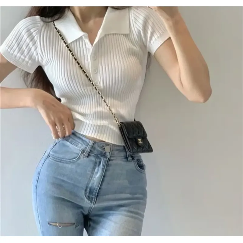 ÁO THUN NỮ CHẤT THUN TĂM CO GIÃN - TRẮNG 738965