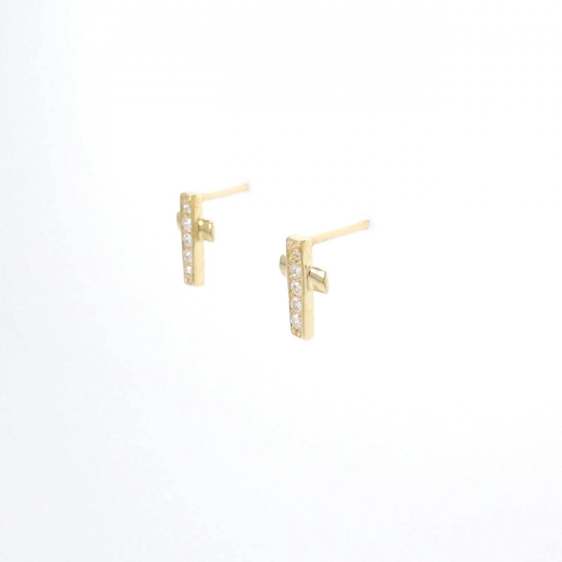 K18YG Bông tai kim cương chéo 0.10CT - Hàng hiệu Chính hãng 872002