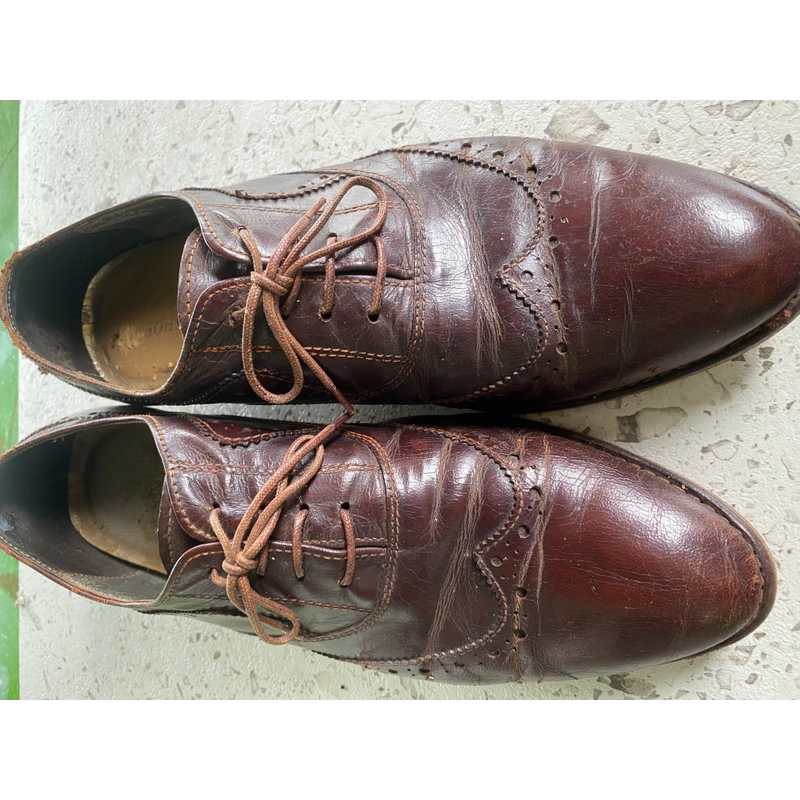 Giày Tây nam màu đỏ đô kiểu oxford 499263