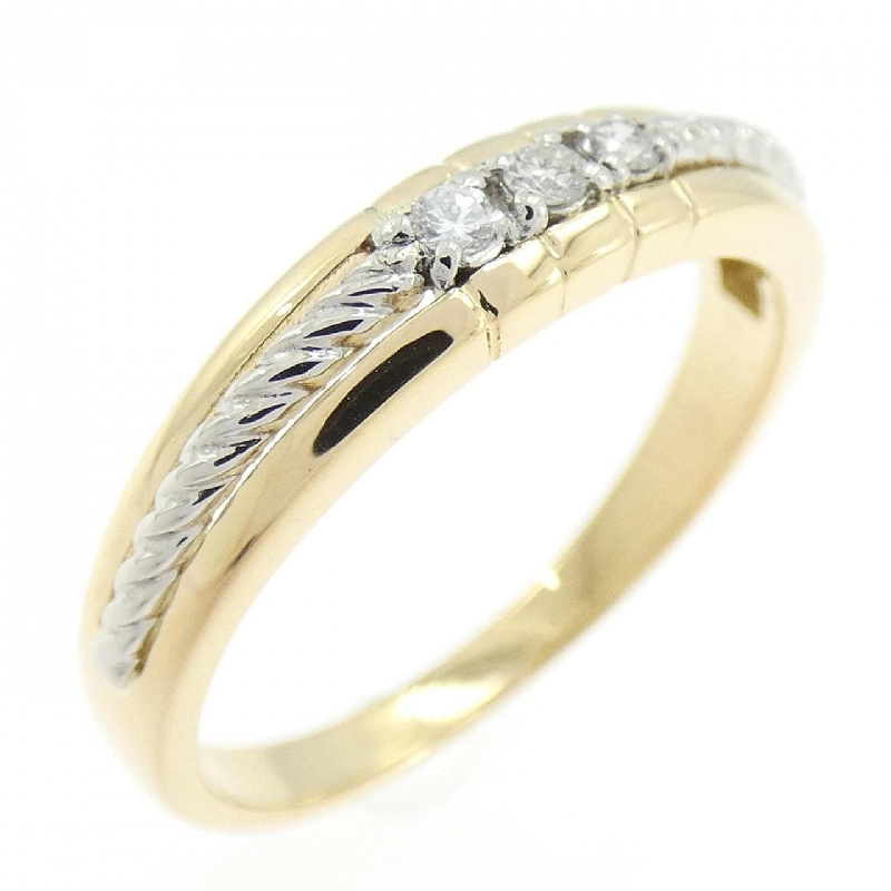 Nhẫn kim cương ba viên K18YG/K18WG 0.06CT - Hàng hiệu Authentic 848132