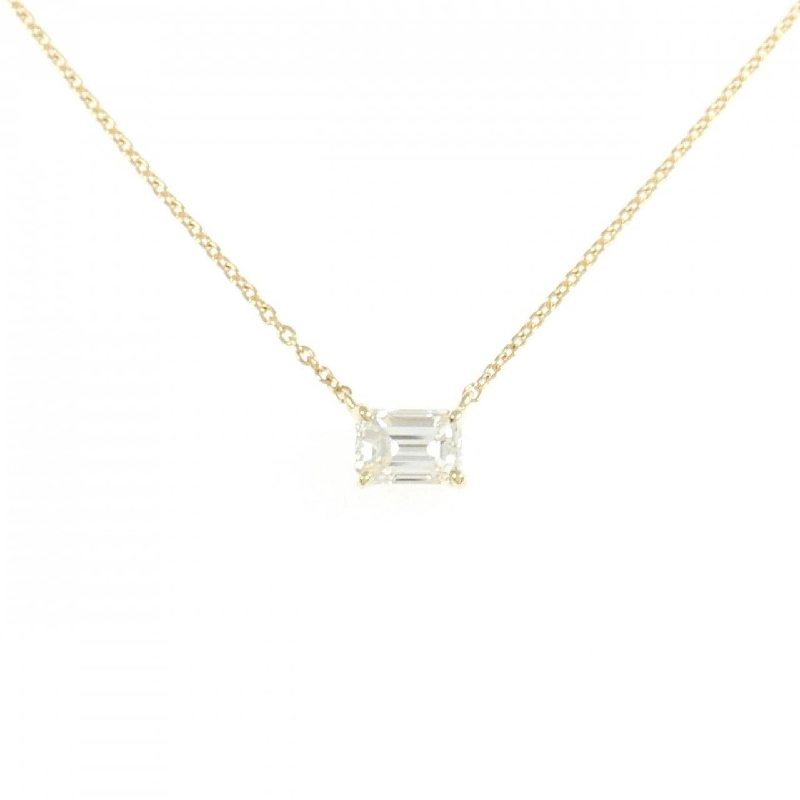 Dây chuyền kim cương K18YG 0.449CT J VS2 cắt hình ngọc lục bảo - Hàng hiệu Authentic 872408