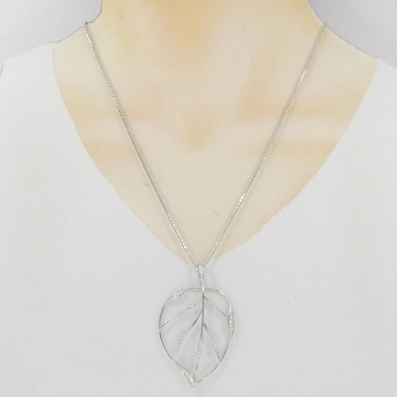 Dây chuyền kim cương PT900/PT850 hình lá 0.70CT - Hàng hiệu Chính hãng 847280