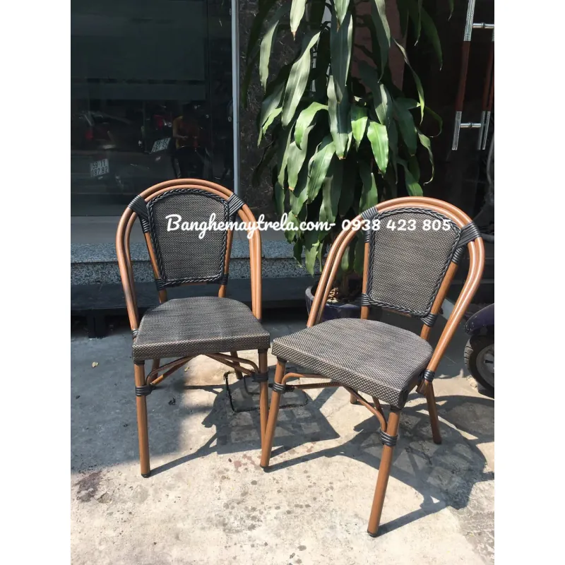 Ghế nhựa giả mây khung nhôm 780093