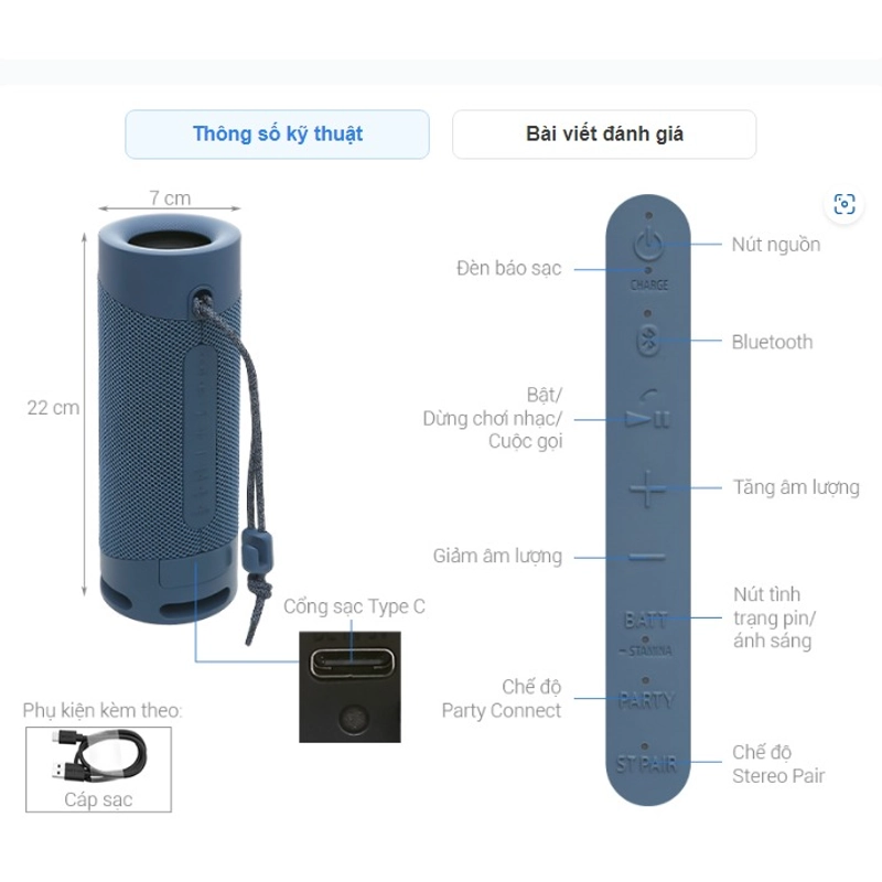 Loa Sony SRS-XB23 Extra Bass  Màu Xanh Blue Mới & Còn Tốt 317723