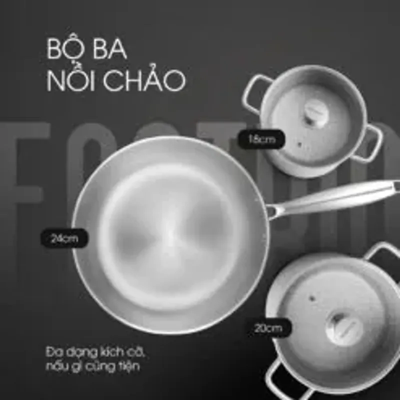 ✨ KALITE ECO Trio – Bộ nồi chảo inox cao cấp cho gian bếp hiện đại 751279