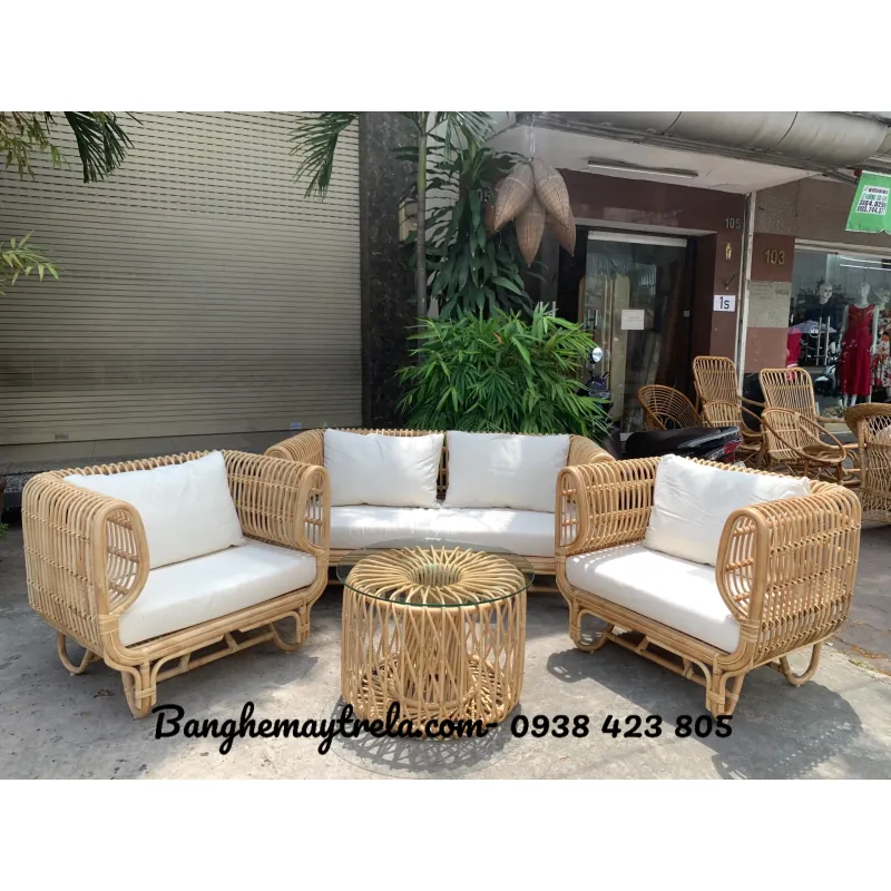 Bàn ghế sofa tổ yến mây tự nhiên 791806