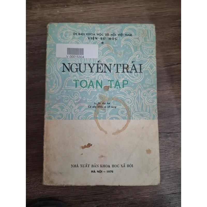 NGUYỄN TRÃI TOÀN TẬP 1976 - Ủy ban Khoa học Xã hội Việt Nam, Viện Sử học (Tuyển tập) 728839