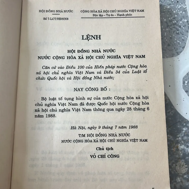 Bộ luật Tố tụng hình sự 1988 711299