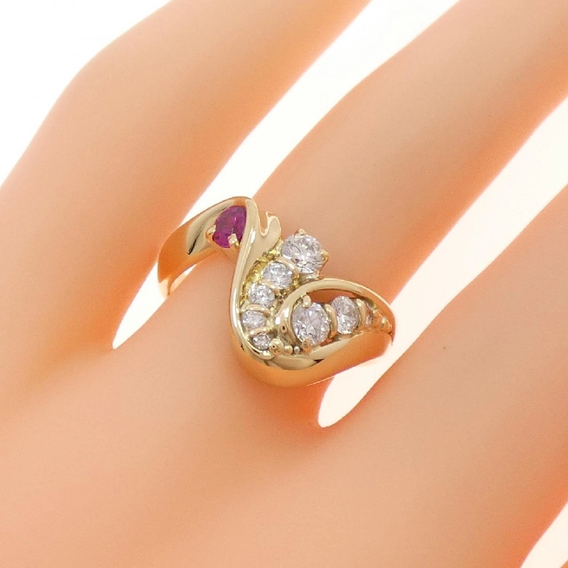 Nhẫn Ruby K18YG - Hàng hiệu Chính hãng 852823